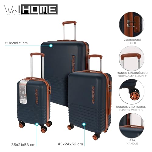 WELL HOME MOBILIARIO & DECORACIÓN Set of 3 suitcases, Blue2