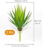LJY 2 Pieces Realistic Artificial Faux Succulent Yucca Vera Greenhouse Small Plants Unpotted for Home Garden Decoration (Spring Green)
