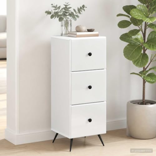 Cajonera de madera blanca con cajones espaciosos y formato compacto 2