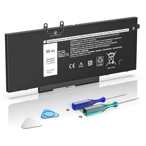 YUERYE 3HWPP Laptop Battery Compatible with Dell Latitude 5410 5510 5501 5401 5411 5511 Precision 3541 3551 Inspiron 7706 2-in-1 17 7500 7506 2-in-1 Black10X1J N2NLL 1VY7F 451-BCMN [15.2V 68Wh]
