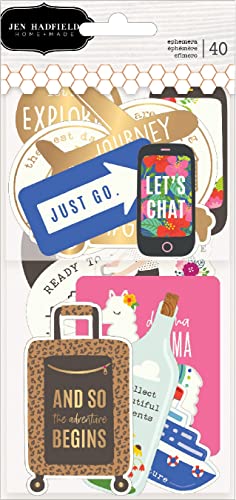 Pebbles (�؃u���Y) Embellishment Chasing Adventures - Phrase Ephemera - Gold Foil (40 Piece)