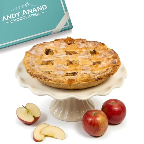 ANDY ANAND CHOCOLATIER Fresh-Baked Apple Pie, 10" 4.5 lbs - Classic American Dessert with Real Apples, Cinnamon, Flaky Crust, Ideal for All Occasions