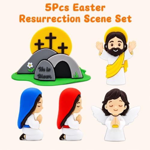 Yelakey 5-Piece Christian Fridge Magnets, Jesus Resurrection Easter Decor - 1
