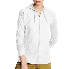 Hanes Women’s Full Zip Slub Cotton Jersey Hoodie