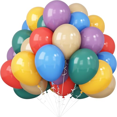 Image of Colorful Balloons Rainbow Assorted Color Latex Balloons Set 60pcs 12inch Blush Blue Nude Light Purple Orange Yellow Helium Mixed Colored Balloon Boho Birthday Party Decoration Here Comes the Son