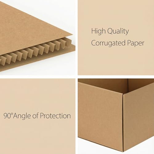Image of RLAVBL 4x4x1 Small Shipping Boxes Set of 50, Brown Corrugated Cardboard Box for Packing, Mailing, Business
