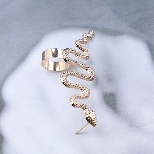 Allereyae Gothic Snake Cuff Wrap Earrings Gold Snake Ear Wrap Earrings Boho Ear Cuff Earrings Punk Serpent Clip On Earrings Animal Snake Crawler Earrings Jewelry For Women And Girls Festival Gift #TOP6