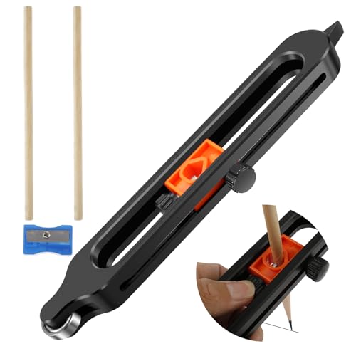 Herramienta de trazado de perfil de medidor de contorno con bloqueo, copia con precisión formas irregulares, herramienta de escritura con 2 lápices, duplicador de medición de esquinas de borde de