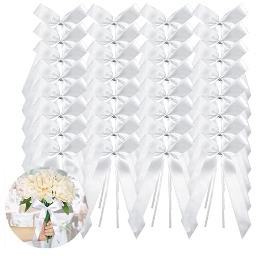 LATRAT Satin Voiture Decoration, 100 Pièces De Décoration De Mariage Nœuds, Noeud de Décoration...