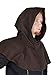 Produktbild Schlichte mittelalterliche LARP Gugel mit Überhang Kapuze Kappe verschiedene Farben Größe S/M oder L/XL (L/XL, Braun)