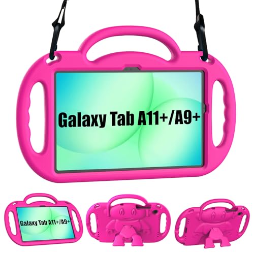 Funda Tablet Samsung Galaxy Tab A11+/A9+ Plus Niños 11 Pulgadas 2025/2023, Sanyetral Ligera Samsung A9+ Funda para Tablet con asa Soporte Correa para Galaxy a11 +/A9+ Tablet (Pink)