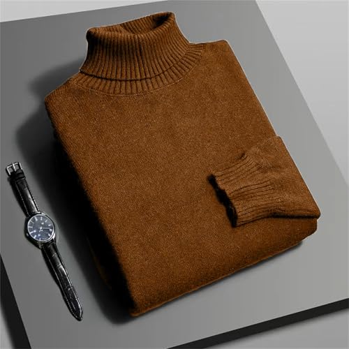 Men's Knitted Turtleneck Sweater, Slim Fit Long Sleevepullover Solid Color for Cool Seasons4