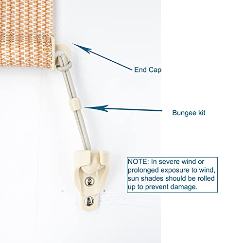 Universal Replacement Installation Accessories for Indoor/Outdoor Plastic Sunshade and Roller Blinds (Beige,end Cap)