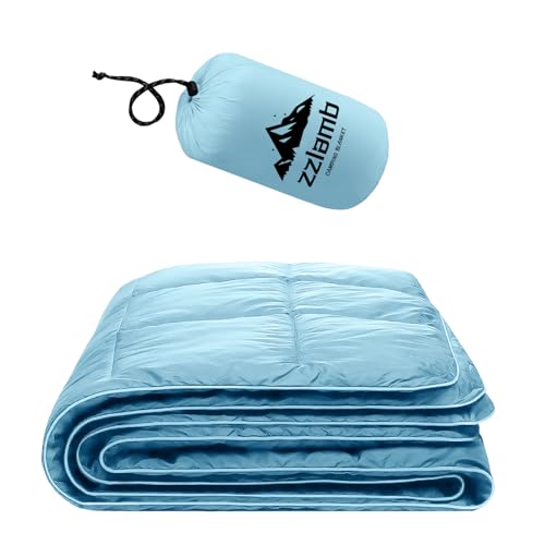 Zzlamb Camping Blanket For Adults, Compact Lightweight Soft Puffy Blanket Water-Repellent cover