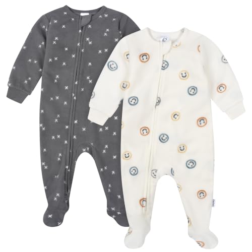 Image of Gerber Baby Boys 2-Pack Flame Resistant Fleece Footed Pajamas