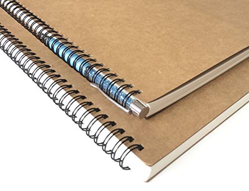 Veeppo A4/B5 Big Thick Spiral Bound Notebooks And Journals Bulk 2/4Pack Blank/Lined Scrapbook Backpack Books Per Book (A4 Blank-2 Pack) #TOP1