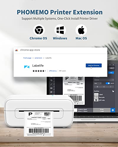 Phomemo Thermal Label Printer, Shipping Label Printer, Desktop Label Printer For Mac Windows Chromebook, Thermal Printer Compatible With Amazon, Ebay, Shopify, Etsy, Ups, Fedex, Dhl #TOP2