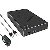Beuiouer 3.5 Inch HDD Enclosure USB 3.0 to SATA Hard Drive Case SSD Enclosure External Solid State Hard Drive Disk Box-US Plug Easy Install, Black, 500406294A2