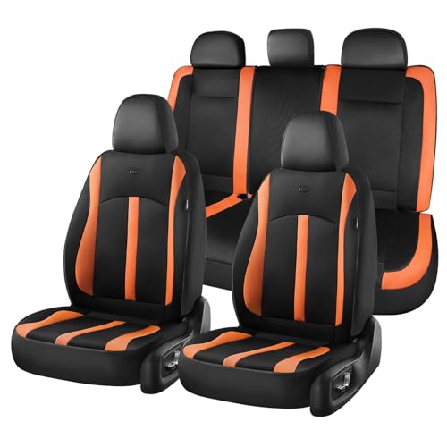 Image of FLORICH Car Seat Covers, Breathable Mesh Automotive Seat Cover Full Sets, Front Seat Covers and Back Seat Cover Universal Car Interior Protectors Cushion for Most Cars&SUV-Black&Brown