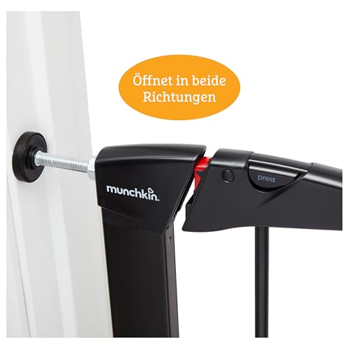 Munchkin Lindam Türgitter für Babys, ausziehbares Türschutzgitter & Treppenschutz zum Klemmen, ideal für Kinder und Haustiere, ohne Bohren, 76-82 cm, schwarz