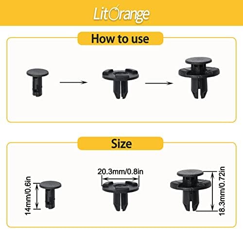 Litorange 40 Pcs Car Engine Cover Bolts Plastic Clips Retainers Fixed Nut Clamps Self Drilling Hex Head Screws for Auto Chassis Bumper Fender Wheel Cover Liner Fastener Tool
