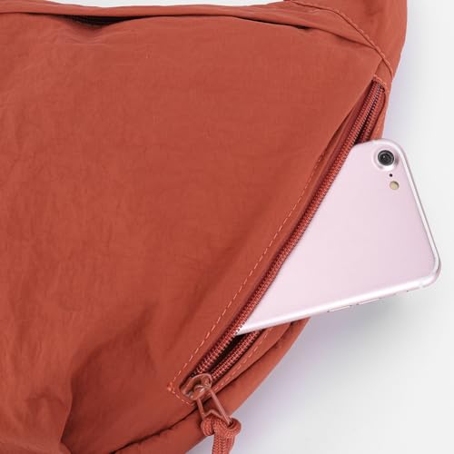 Image of Lushandy Nylon Crescent Crossbody Bags for Women, Medium Slouchy Hobo Crossbody Bag Checkered Purse Luna Bag for Travel
