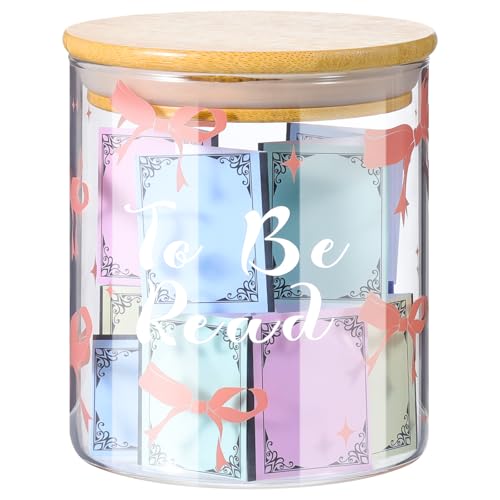 TBR Jar Gifts for Book Lovers to Be Read List Reader jar with 100 Colorful Notes Bookish Accessories Bookworm Gift for Book Club Book lover Women Students and Teacher (Style 2)