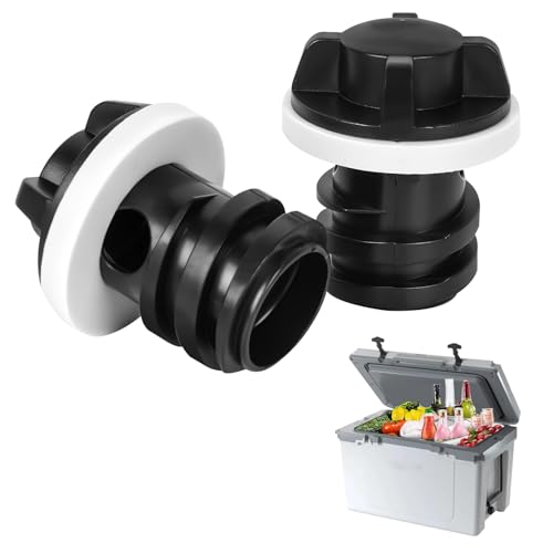 Cooler Drain Plug 2 Pack Cooler Plug Replacement Parts Accessories Leak-Proof Drain Plugs Compatible with Yeti Roadie Tundra RTIC Tank Coolers(Black)