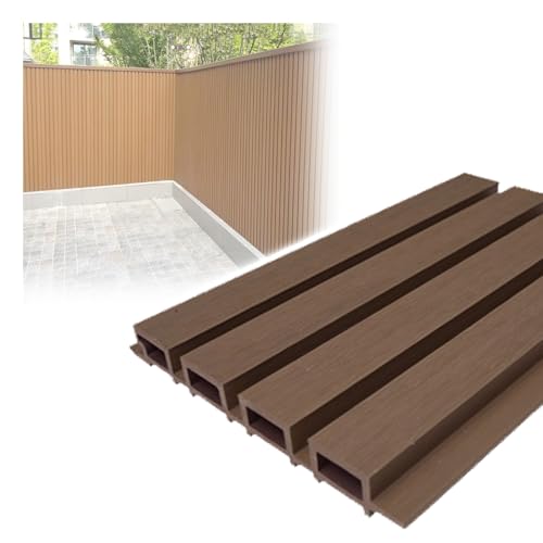 GOCHUSX Paneles De Valla De Material Compuesto, Valla De Privacidad para Exteriores Y Jardines, Revestimiento Decorativo Resistente De Madera Y Plástico(marrón,21.9x160cm)