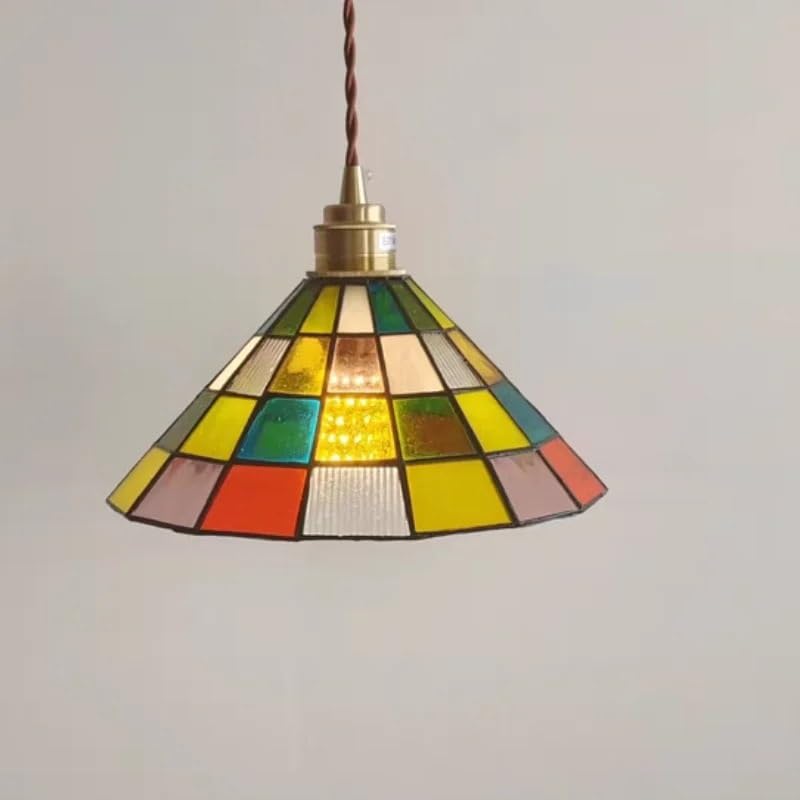 Luminaire suspendu LED en bois de noyer laiton et verre pour salon
