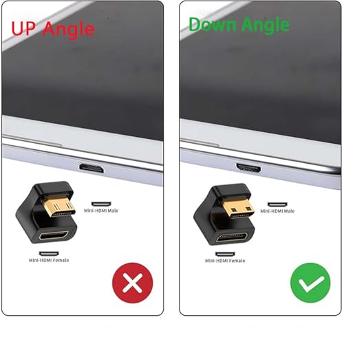 Adaptador Mini HDMI 8K 180° macho a hembra con LED miniatura 2