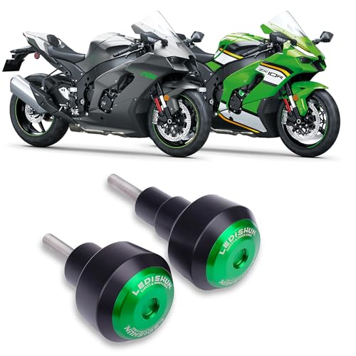 LEDISHUN for Ninja ZX10R ZX-10R ZX-10RR Motorcycle Falling Protection Frame Sliders Fairing Guard Anti Crash Pad Protector (for Kawasaki Vehicle) Year 2011 Onwards (Green)