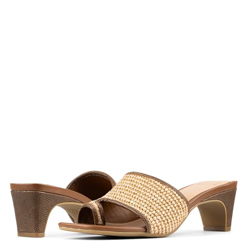 Donald Pliner Women's Dalayna Heeled Sandal, Comfortable & Cute Dressy Casual Slip-On Heels for Women, Everyday Essential Ladies Shoes for Office Work, Business, Events Saddle by Donald J Pliner - Used condition - Image 8