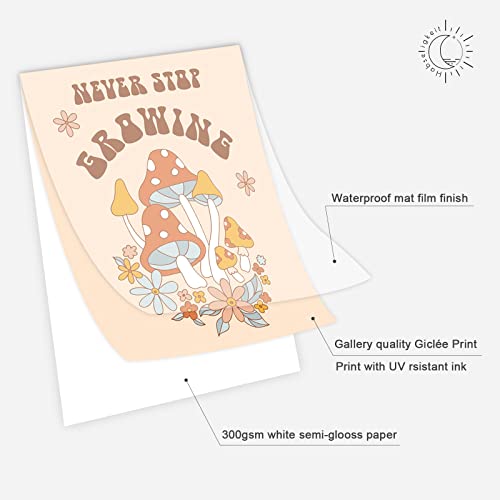 Habseligkeit 70S Christmas Wall Art Posters, Santa Vintage Trendy Room Decor, Hippie Wall Art Prints For Room Aesthetic Unframed, 8X10In, Set Of 6 #TOP2