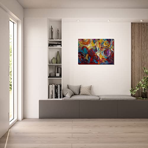 Art mural abstrait de gribouillis colorés, l'inspiration d'une toile encadrée 50x70