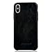 iPhone X Leather Case, iPhone X Case, Jisoncase Vintage Series Slim Back Case Grip Cover With Metallic Buttons for 2017 Apple iPhone X 5.8", Black (TC-IPX-05A10)