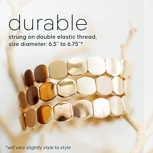 Cedar And Ink Stackable Bracelets, Tile Bracelets For Women, Stackable Enamel Bracelets, Enamel Bangle Bracelet, Gifts For Women - Gold Honeycomb #TOP4