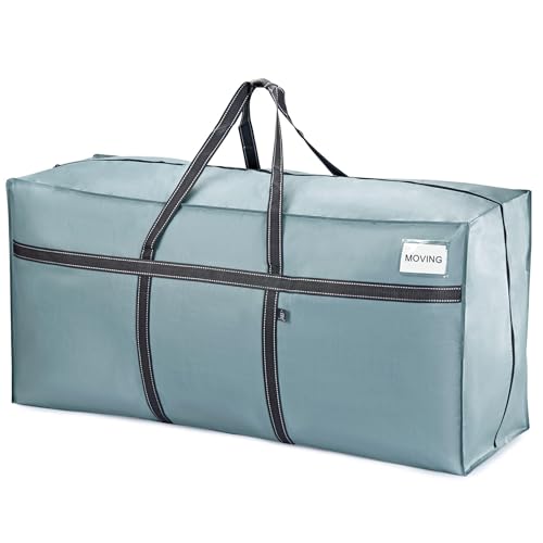 VENO 1 Pack Extra Large Moving Bags, Heavy Duty Storage, Moving Boxes, Large Storage Bins with Lids Alternative for College, Christmas Tree, Packing Supplies Essentials (Light Blue Matte, 1 Pack)