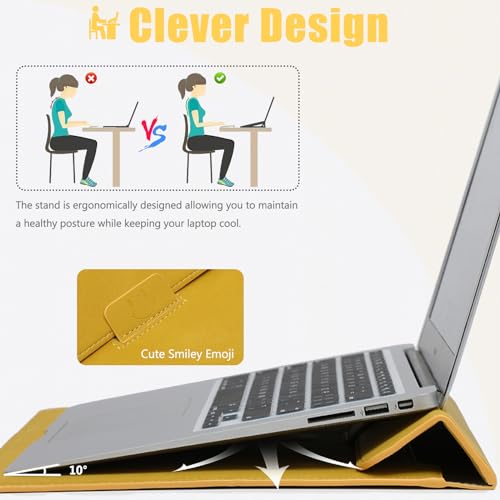 HYZUO 15 Inch Laptop Case Bag Sleeve with Stand for MacBook Air 15 M5 M4 A3241 M3 A3114 M2 A2941 2026-2023 - Image 2