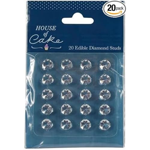 Clear Jelly Gems, Edible Diamond Studs, Cake Decoration, 10mm, Pack of 20