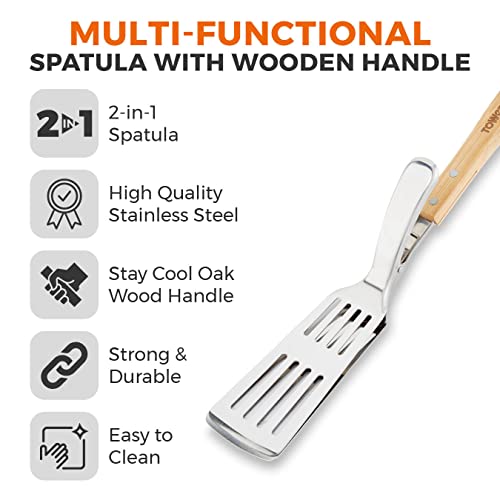 Tower Outdoor Living Multi-Functional Spatula with Wooden Handle, Stainless Steel, T932021 - Image 2
