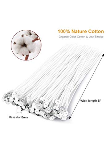 Candle Wicks For Candle Making - Bulk Wicks Low Smoke Natural 10" Pre-Waxed 100% Natural Cotton Core | Candle Diy With Centering Device 110 Pcs #TOP2