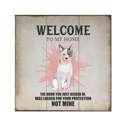 Plaque en bois Welcome decoration suspendue rustique maison et exterieur 35cm