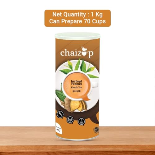 Image of Chaizup Premium 1 Min Instant Assorted Tea Pack - 1kg Cans (Pack of 2) | Ginger & Cardamom Flavours | Approx. 144 Servings | 2kg