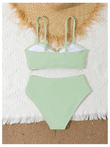 Image of RoseSeek Girl's 2 Piece Padded Bathing Suit Wireless Starfish Swimsuit Spaghetti Strap Vacation Beachwear Set