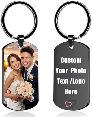 Custom Keychain, Personalized Keychain with Photo Text, Customize...
