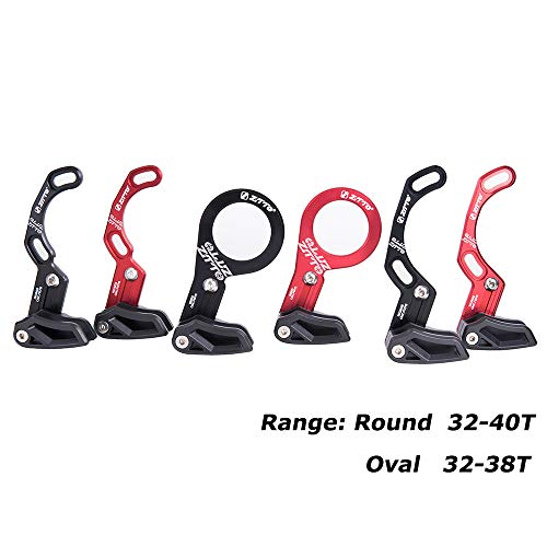 CHXIHome Mountain Bicycle Part Single Ring, Bike Chain Guide, for 32-40T Round Chainring, 32T-38T Oval Chainring(BB,Red)