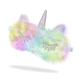Kids Eye Mask for Sleeping, Cute Soft Plush Unicorn Sleep Eye Cover for Women Toddler, Funny Animal