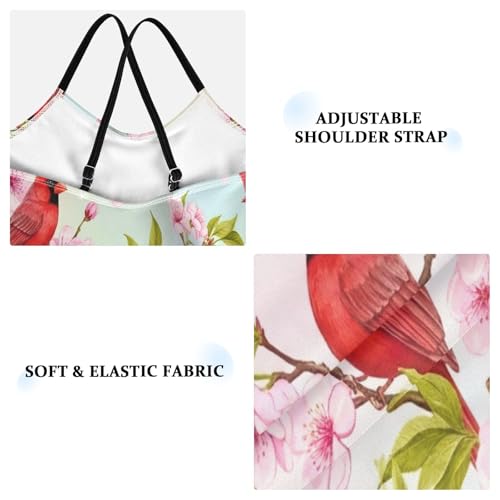 Vibrant Red Cardinals Birds Kids One Piece Swimsuit Girls, Summer Beach Bathing Suit, 3-103