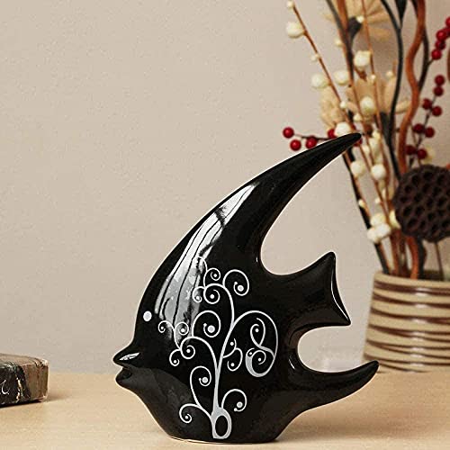 Figurine de table poisson blanc en céramique un cadeau idéal d'art abstrait